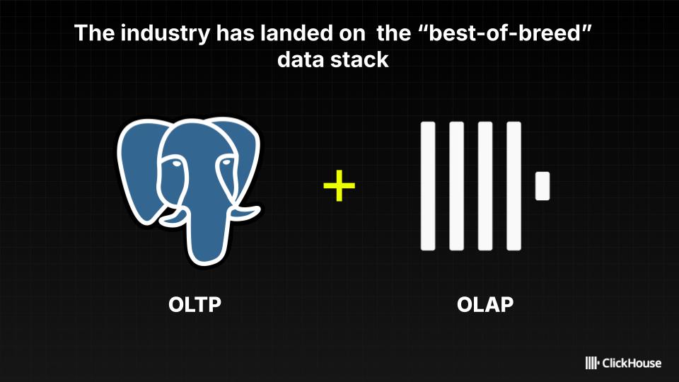 Postgres for OLTP alongside ClickHouse for OLAP